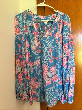 GUC Lilly Pulitzer floral Elsa top